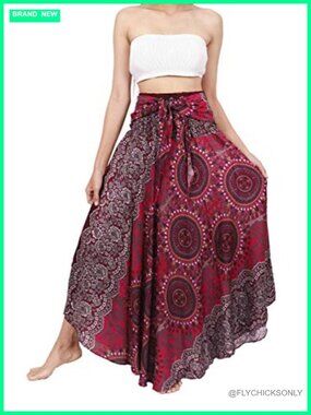 Boho Maxi Skirt with Elastic Waist for Festivals & Beach